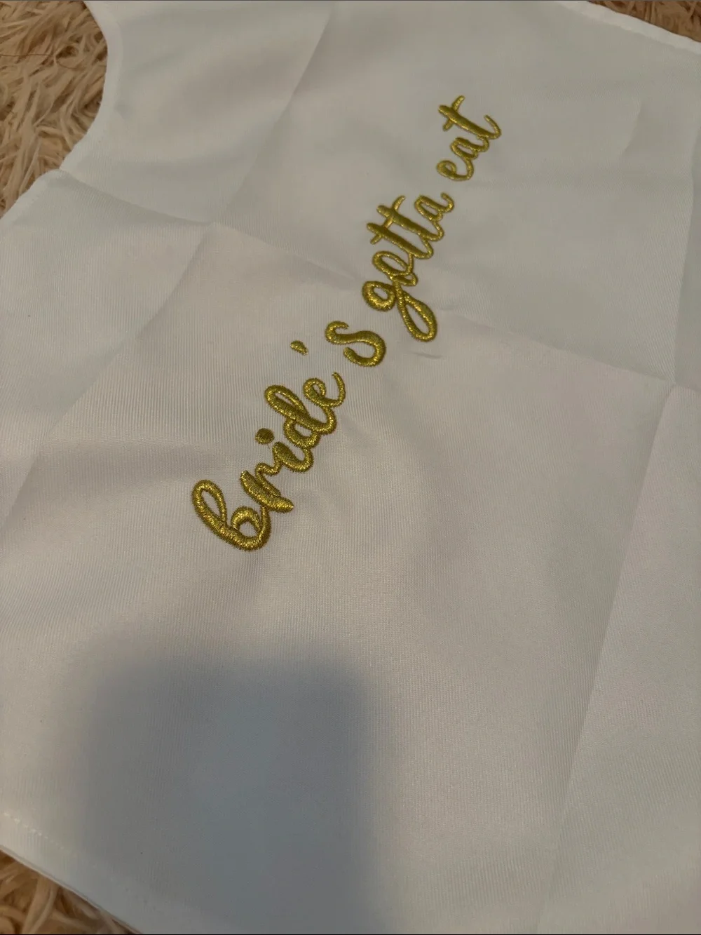 Bride's Gotta Eat White Bridal Bib